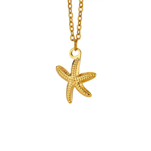 Gold starfish necklace